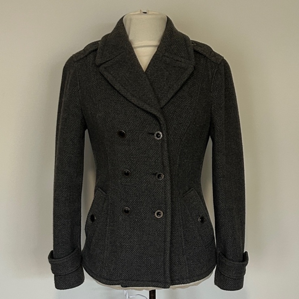 Burberry Dark Gray Double-Breasted Pea Coat